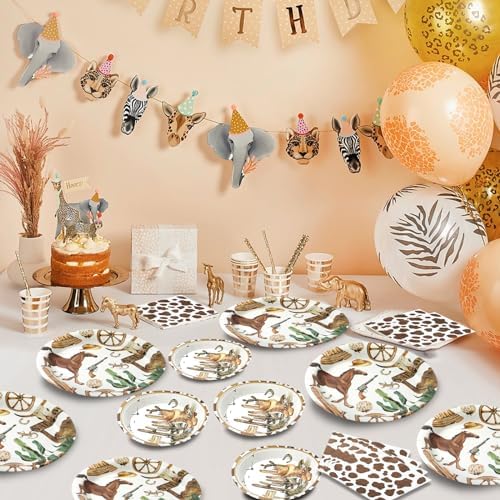 180PCS Cowboy Paper Plates and Napkins Party Supplies Serve 60 - Image 5