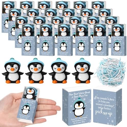 36 Sets Winter Break Gifts Penguin Holiday Party Favors with Boxes by Wettarn