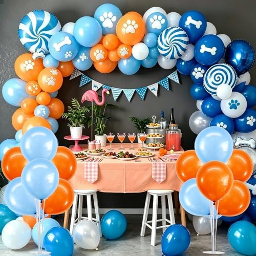 TONIFUL 4 Set Blue and Orange Balloon Stand Balloon Centerpieces for Table - Image 4