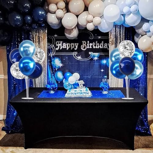 TONIFUL 4 Set Metallic Blue Silver Balloon Stand Balloon Centerpiece Table - Image 6