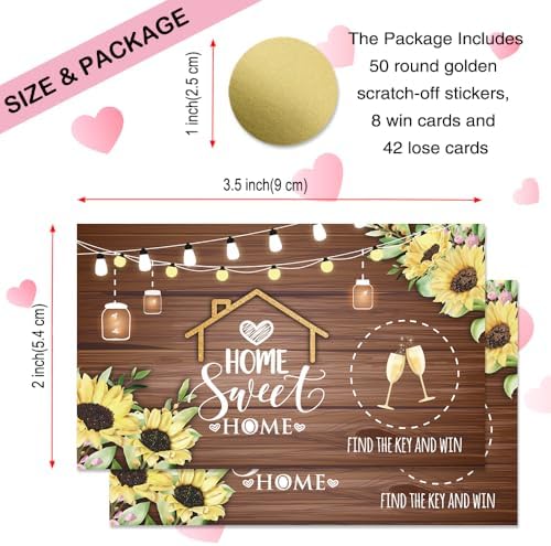 50 Pcs Home Sweet Home Scratch Off Cards for Housewarming Party - Image 2