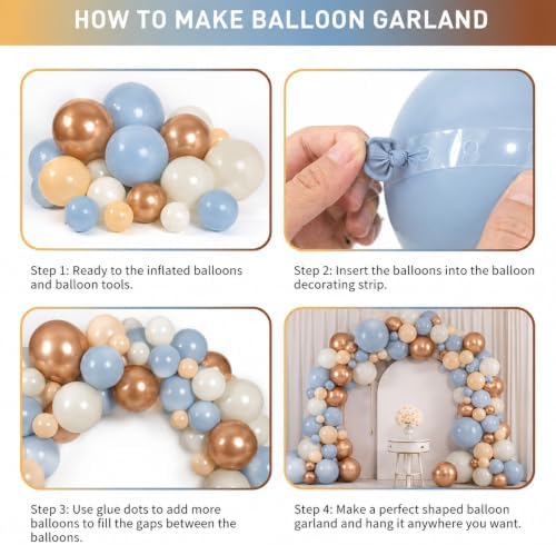 Thanksgiving Fall Balloons Garland Arch Kit, Burnt Orange Dusty Blue - Image 4
