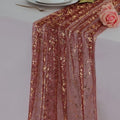 Snowkingdom 3Pcs 10Ft Burgundy Gold Gauze Sheer Table Runner by Snowkingdom