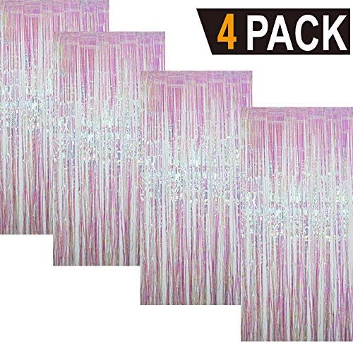 GOER 3.2 ft x 9.8 ft Metallic Tinsel Foil Fringe Curtains Party Photo Backdrop Party Streamers for Birthday,Graduation,New Year Eve Decorations Wedding Decor (4 Packs,Multicolor) - Image 2