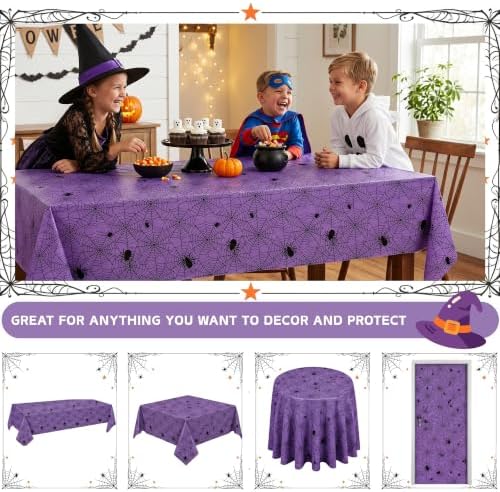 3 Rolls 100FT x 54IN Halloween Spiderweb Plastic Tablecloth with Cutter Box - Image 5