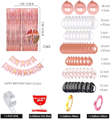 Rose Gold Happy Birthday Party Balloon Decoration Set for Girl Women - Image 5