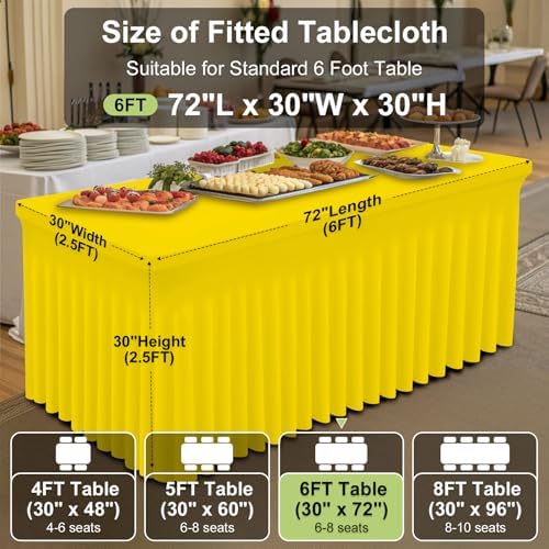 Smiry Spandex Elastic Fitted Table Cloth Skirt for 6FT Rectangle Table - Image 4