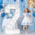 Pooqla 4 FT Marquee Numbers, Light Up Number 2 2nd Birthday Decorations by Pooqla