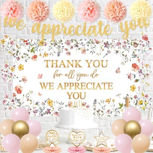Vlipoeasn We Appreciate You Banner Decorations(Floral) - Image 5