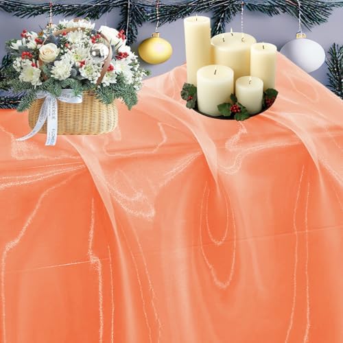 65 Yard Organza Fabric 44" Wide for Wedding Event Décor - Light Orange by MDS