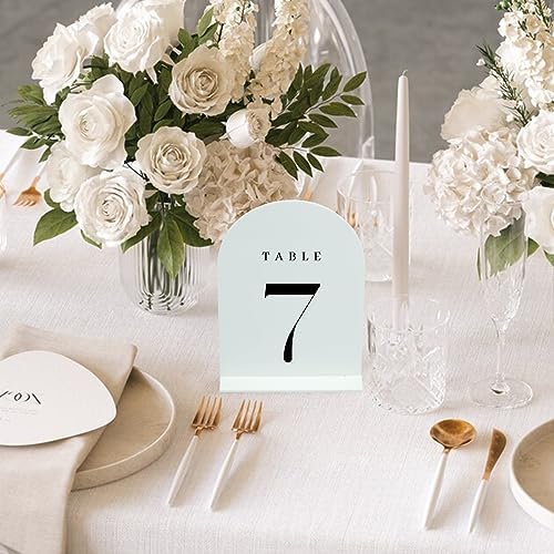 White Arch Table Numbers for Wedding, 25 Pack 5"x7" White Arch Acrylic Table Numbers 1-25 with stand, Perfect for Wedding Event Reception - Image 7
