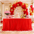 THARAHT Tulle Table Skirt 9FT 270CM Long for Rectangle Tables Round Tables Ruffle Desk Skirt for Princess Girls Birthday Party Cake Dessert Decorations Table Skirt by THARAHT
