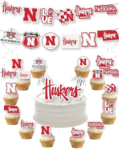 Nebraska Huskers Party Decorations University of Nebraska Graduation 42 Pc by PartyKandyDecorGifts