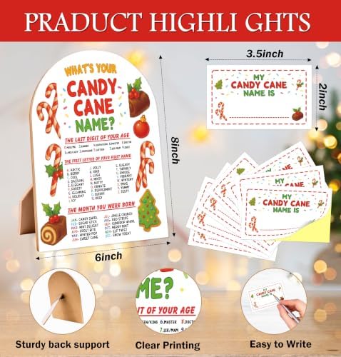 Christmas Party Decor, What's Your Candy Cane Name Game - Image 2