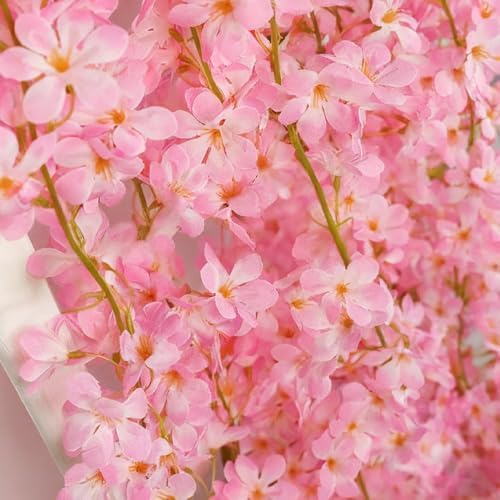 YRIOWMI 10PCS 59FT Artificial Silk Cherry Blossom Garland, Hanging Sakura Flower Vines for Wedding Party Home Arch Office Sakura Decor (Pink) - Image 6