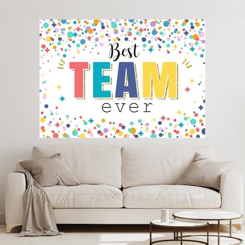 Best Team Ever Backdrop Office Decor 5x3 Ft - Image 4