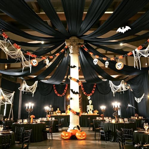 50ftx40ft Black Ceiling Curtain for Halloween Parties - Image 3