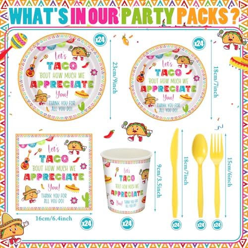 168 Let's Taco Bout Appreciate Party Decoration Serve 24 - Image 2