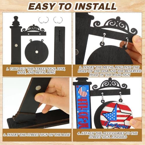 RattanView 41 Pcs Interchangeable Seasonal Wood Sign,Black - Image 5