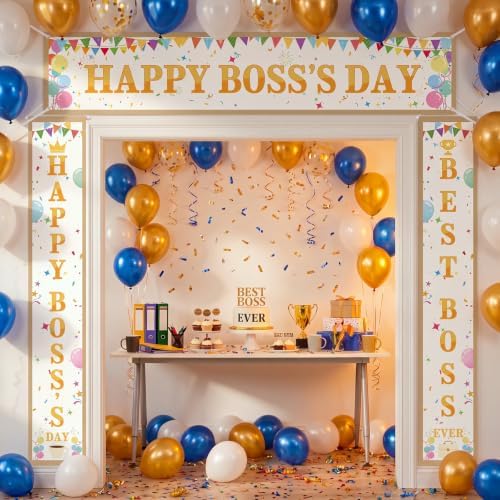 SmoothNovelty 3 Pcs Yellow Happy Boss's Day Banner - Image 2