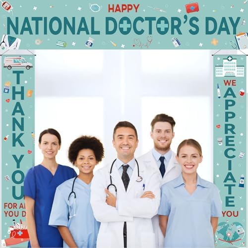 Smoothnovelty 3 Pcs Green Doctors Day Banner - Image 6