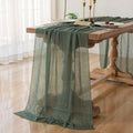 Forest Green Cheesecloth Table Runner 120 in Fall Party Home Decorations by KEKETOARRANGE