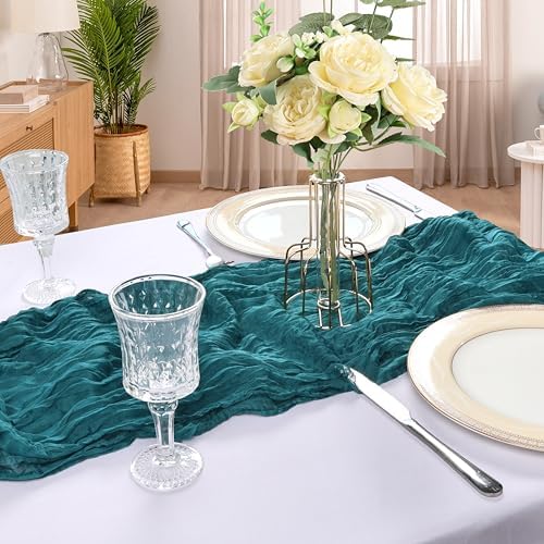 6 Pack 10Ft Teal Cheesecloth Table Runner 23 x 120 Inch - Image 6