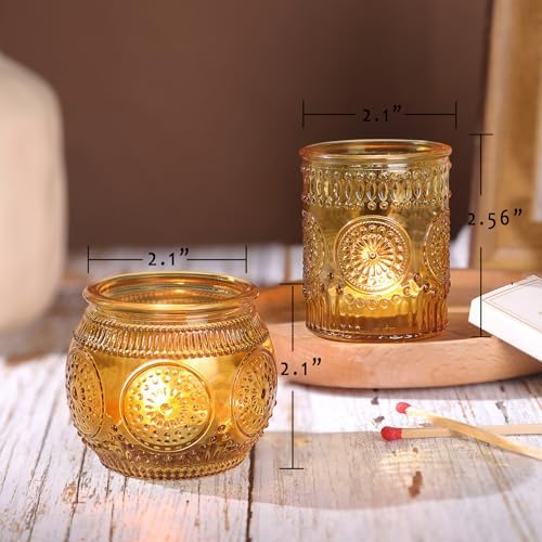36 Pcs Amber Candle Holders - Vintage Candle Holder for Rustic/Boho Wedding Table centerpieces, Bridal Shower, Baby Shower Decoration - Image 4