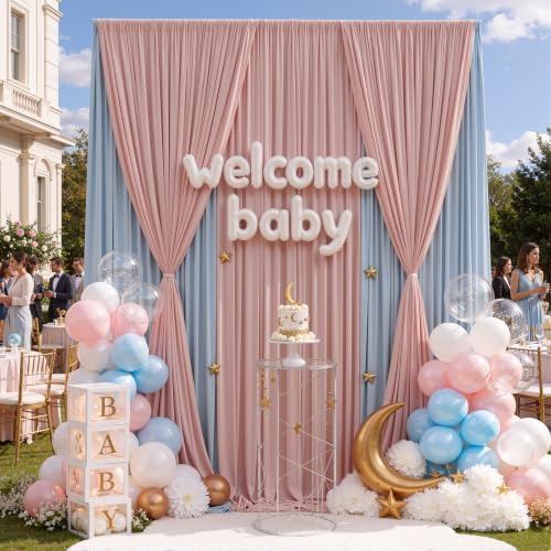 20x12 ft Dusty Pink Backdrop Curtains for Weddings, Birthdays and Photos - Image 3