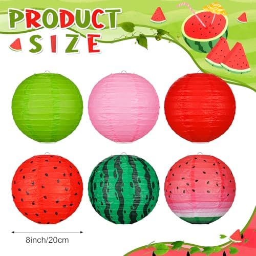 Panelee 12 Pcs Watermelon Party Decorations Summer Party Decorations 8 Inch - Image 2