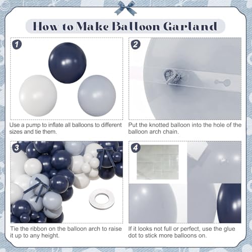 Blue White Balloon Arch Kit, Blue Jean Baby Shower Decor - Image 5