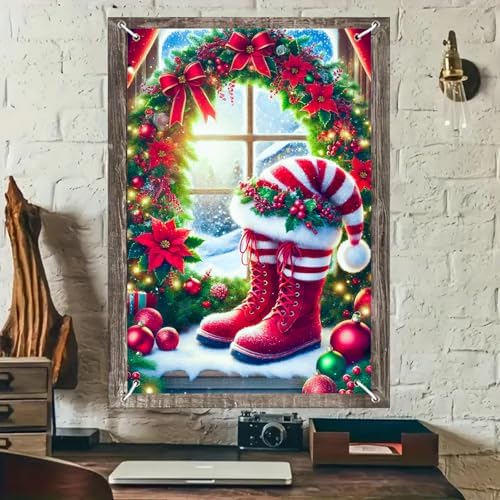 BlissYard Christmas Window Banner 31x47 Inch Polyester - Image 2