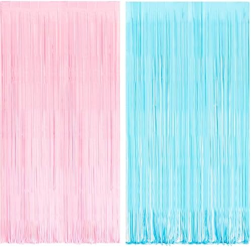 BRAVESHINE Tinsel Fringe Curtain Backdrop | Foil Curtains Streamers | 2Pcs by BRAVESHINE