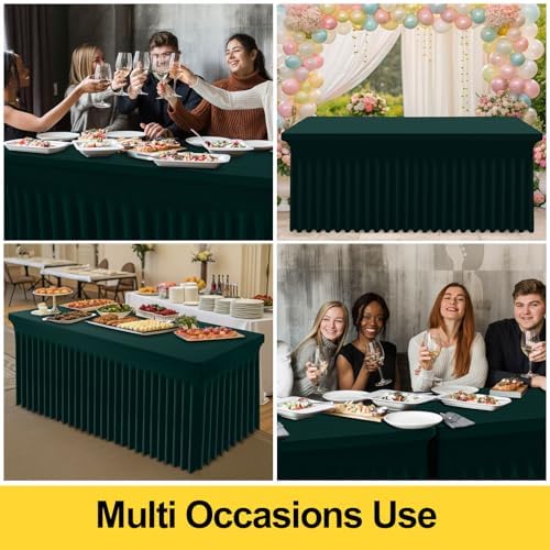 Smiry Spandex Elastic Fitted Table Cloth Skirt for 8FT Rectangle Table - Image 5