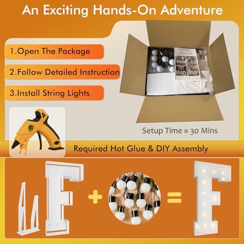 4FT Marquee Letters, Large Light Up Letters F for Party Decor - Image 2
