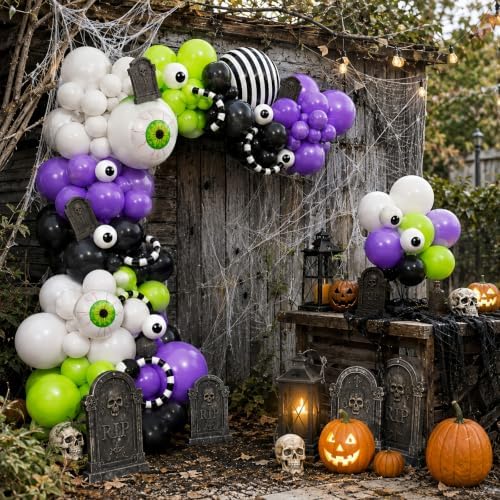 Purple Green Black Halloween Balloon Arch Garland Kit for Party Decorations - Image 6