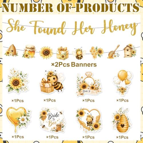 She Found Her Honey Bridal Shower Decorations Banner Swirls 10PCS - Image 3