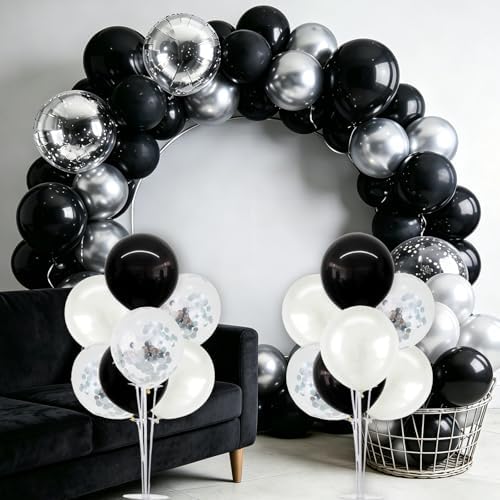TONIFUL 4 Set Black and White Balloon Stand Balloon Centerpiece for Table - Image 5