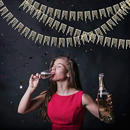 40Ft Champagne Gold Tassel Banner Bunting Double Sided Metallic Paper Garland Streamer for Birthday Engagement Bachelorette Wedding Bridal Shower Graduation Anniversary Hen Party Decorations Supplies - Image 4