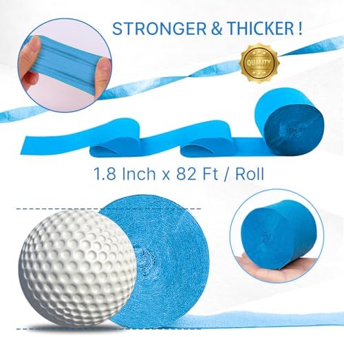 PartyWoo Blue Crepe Paper 6pcs 492 FT Light Baby Pastel Blue Streamers - Image 6