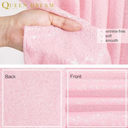 Pink Sequin Backdrop Curtain 8ft x 8ft Baby Shower Backdrop Drapes - Image 7
