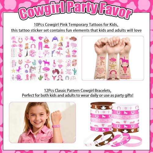 Cowgirl Party Favors Pack - For 12 Guests, Pink Goodie Bag Stuffers - Image 6