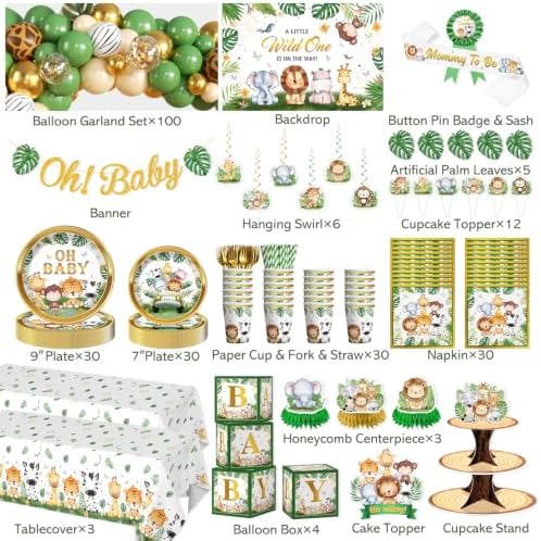 Safari Baby Shower Decorations Decorations, All-in-One Set for 30 Guests - Image 2