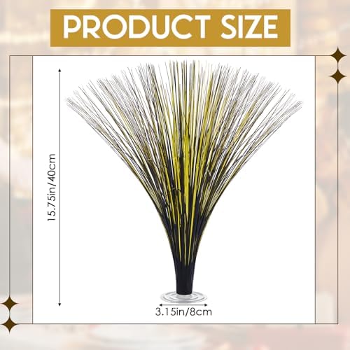 Colingmill 4 Pcs Plastic Metallic Spray Table Centerpieces, Black and Gold - Image 2