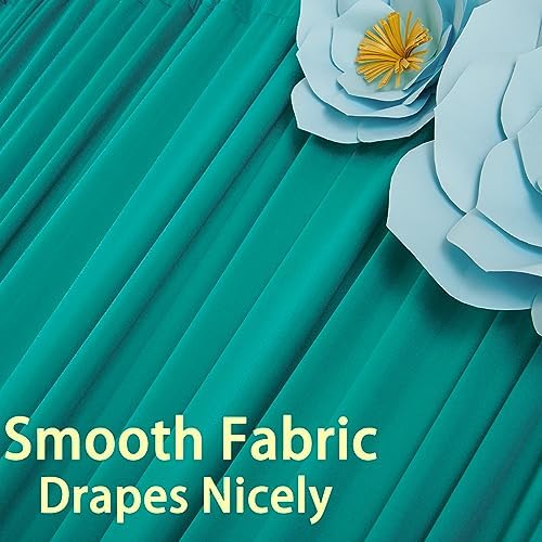 30 ft x 10 ft Wrinkle Free Turquoise Backdrop Curtains for Parties, Thick Polyester Teal Photo Backdrop Drape Panel for Wedding Mermaid Birthday Photography Background Party Backdrop Stand - Image 5