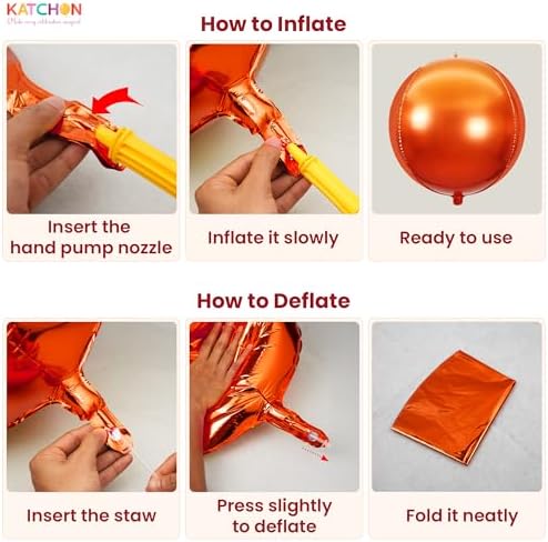 KatchOn Metallic Orange and Black Balloons - 22 Inch, Pack of 6 - Image 3