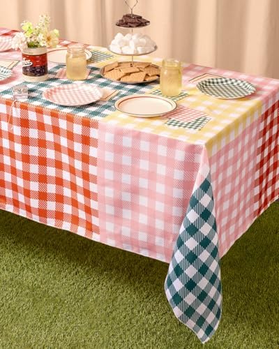 xo, Fetti Gingham Checkered Fabric Tablecloth 9ft | Camp Bachelorette Party - Image 6
