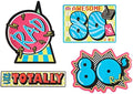 Beistle Awesome 80's Cutouts 4-Count – Double-Sided Retro Party Decorations with Neon Graphics and Classic Phrases for Throwback Birthdays and Events, 13"–15½" by Beistle