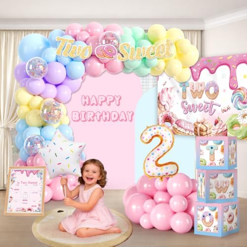 Cocomigo Two Sweet Birthday Decorations for Girls, Serves 20 - Image 4