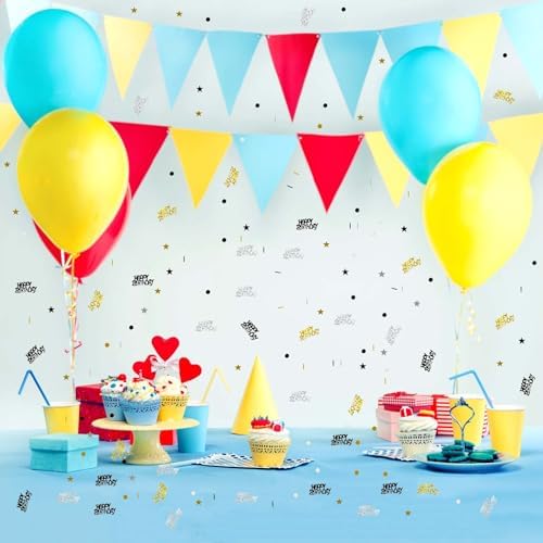 Black Gold Birthday Confetti Star Circles Shape Table Scatters Confetti for Birthday Decorations Party Supplies Sets - Image 6